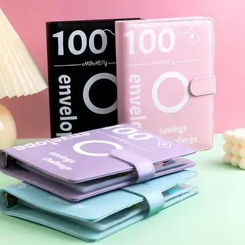  100 Day Savings Challenge Binder Money Organizer Для наличных с конвертами с наличными Лист и наклейки Легкий и веселый конверт 100