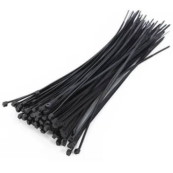 100 шт. 3x200 мм Черная самоблокирующаяся кабельная стяжка Высококачественный нейлоновый застежка Zip Wire Wrap Strap
