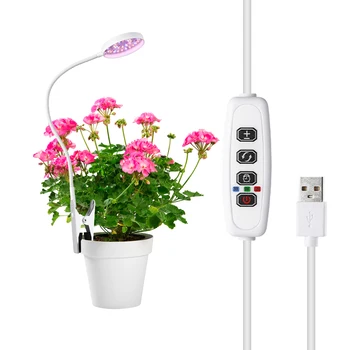11 Вт Светодиодная фитолампа Крытые лампы для выращивания растений Полный спектр Гидропоника Растительная лампа для выращивания семян цветов DC5V USB Светодиодный светильник для роста