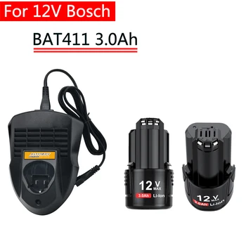 12 В Bosch 3000 мАч BAT411 Сменный аккумулятор Bosch 12 В для BOSCH BAT412A BAT413A D-70745GOP 2607336013 2607336014 PS20-2