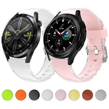 20 мм 22 мм ремешок для Samsung Galaxy Watch 5 Pro/4/3 Ремешок для часов HUAWEI Watch 4 GT2e/3/pro 42 мм 46 мм прозрачный силиконовый ремешок