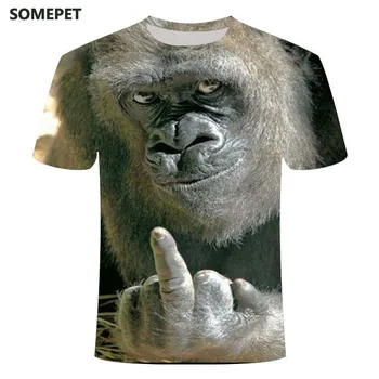 2020 Мужская футболка с животными Орангутан/обезьяна Футболка с 3D-принтом Мужчины Забавные футболки топы Короткий рукав О-образный вырез 3D-печать Летняя одежда