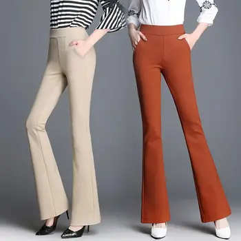 2023 Весна / Лето Новые Micro Flare Брюки Женские брюки с высокой талией Slim Fit Универсальные и универсальные Драпировка Стильные брюки Женщины