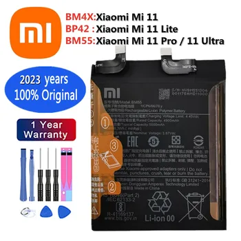 2023 год 100% оригинальный аккумулятор Xiaomi BP42 BM4X BM55 для Xiaomi Mi 11 Mi11 Lite / Mi 11 / 11 Pro / 11 Ultra Замена Bateria