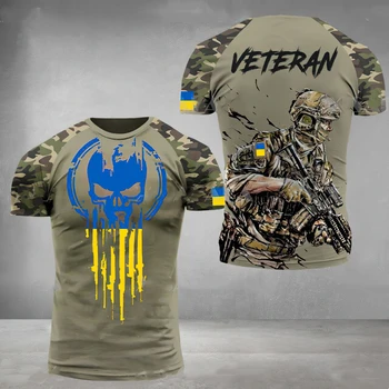 2023 Новая летняя мода Мужские футболки Украинские топы с 3d принтом Спецназ Рубашка больших размеров Мужские повседневные Camisetas с коротким рукавом