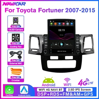 2Din Android10 Tesla Автомагнитола для Toyota Fortuner Hilux 2007-2015 Авто Мультимедиа Стереоплеер Авторадио GPS Навигация Carplay
