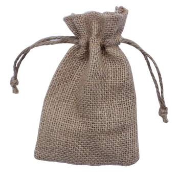 (30 шт./лот) 100% натуральный джут кулиска подарочная упаковка перерабатывать джутовую сумку две линии настройки и логотип