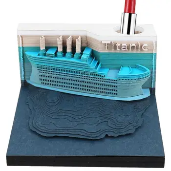 3D Блокнот Корабль Форма Memo Art 3D Батарея Праздничный Подарок Настольный Орнамент Реалистичный Для Школ Учебные Комнаты Общежития Столы