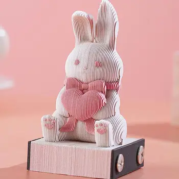 3D Блокнот Милый Кролик Заметки Куб Кролик Заметка Блокнот Бумажные Заметки Kawaii 3D Арт Пользовательский Блок Заметка Друг Подарок на День Рождения