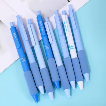 4 шт. Набор Kawaii Pens St Head Blue Series Быстросохнущая гелевая ручка шариковая ручка Эстетические канцелярские товары Красивые ручки Школьные принадлежности