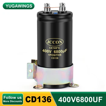 400V6800UF 76x130 MFD Алюминиевый винтовой аудиофильтрующий электролитический конденсатор 105 °C JCCON CD136 болтовые конденсаторы 6800 мкФ