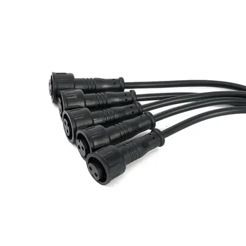5 пар 2-контактный водонепроницаемый разъем IP65 0,3 мм Папа и мама Черный кабель 22AWG Разъемы и клеммы для электрооборудования