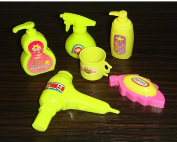 6 шт./лот Аксессуары для мини-кукол Пластиковый продукт для ванной комнаты Аксессуар для кукол Барби Дом Фен Ванна Мыло Чашка Дети DIY Игрушка