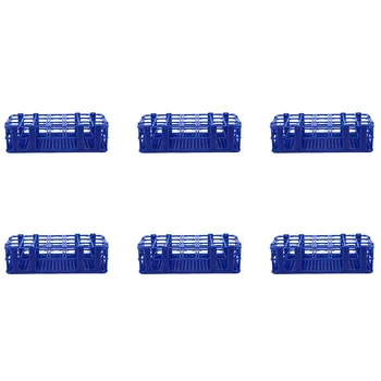 6X Синий пластиковый держатель стойки с 21 отверстием для центрифужных пробирок объемом 50 мл