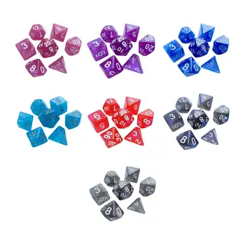 7 штук Многогранные кубики Набор игровых кубиков для вечеринки Настольная игра Карточная игра