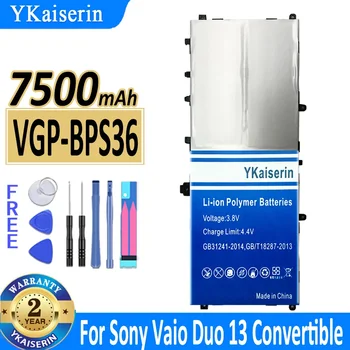 7500 мАч Аккумулятор YKaiserin VGP-BPS36 VGPBPS36 для Sony для Vaio Duo 13 Duo13 SVD13211CG Convertible Touch 13,3-дюймовые батареи