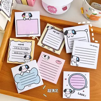 80 листов Kawaii Dog Memo Pad Sticky Notes To Do List Dog Colored Funny Sticky Notes Planner Школьные канцелярские принадлежности