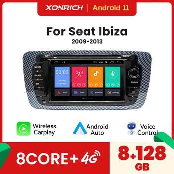 8G Carplay Wireless Android11 Авто Мультимедиа Для Seat Ibiza 6J MK4 Sport Coupe Ecomotive Cupra 2009-2013 4 ГБ Wi-Fi GPS-навигация