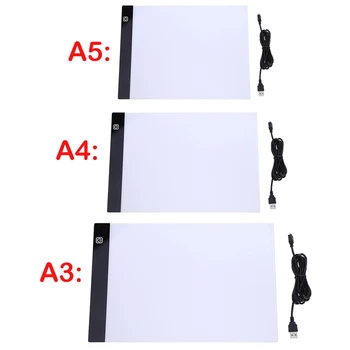 A3 A4 / A5 Размер трехуровневая светодиодная подсветка с регулируемой яркостью, планшет Защита глаз Легче для алмазной живописи Инструменты для вышивания Аксессуары