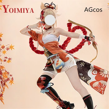 AGCOS Presale Game Genshin Impact Yoimiya Косплей Костюм Женщина Сексуальное Рождество Ёимия Косплей Наряды Юбка Платье