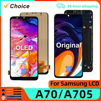 AMOLED для Samsung Galaxy A70 A705F ЖК-дисплей Сенсорный экран Дигитайзер OLED для Samsung A705 SM-A705FN / DS LCD Детали в сборе
