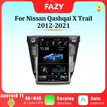 Android 11 4G + 64G Авто Радио CarPlay Экран для Nissan Qashqai X Trail 2012-2021 Авто Мультимедийный Плеер GPS Навигация 4G DSP DVD