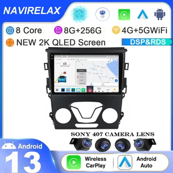 Android 13 для Ford Mondeo 5 Fusion 2012 - 2019 Автомагнитола Мультимедиа Видео Serero Auto Carpla Player GPS QLED 4G WIFI Touch BT