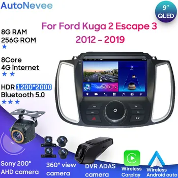 Android Multimedia For Ford Kuga 2 Escape 3 2012 - 2019 Авто Стерео Процессор Радио QLED Плеер Навигация Carplay Auto HDR 5G Dash Cam