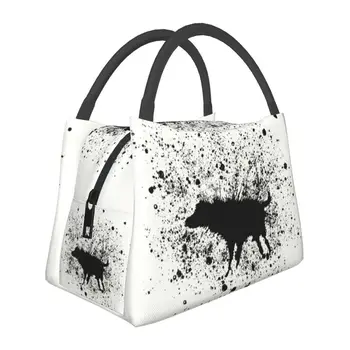 Banksy Splash Dog Термоизолированная сумка для ланча Street Art Graffiti Портативная сумка для обеда для работы Путешествия Хранение Еда Коробка с едой
