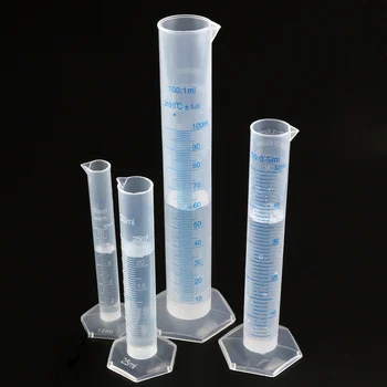 Beavorty Стеклянные пробирки 4шт Пластиковый градуированный цилиндр Прозрачный измерительный цилиндр Набор прозрачных измерительных цилиндров