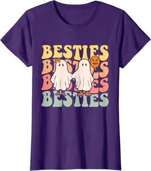 Besties Хэллоуин Женская футболка с круглым вырезом с длинными рукавами