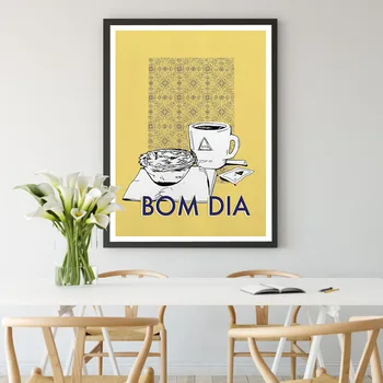 BOM DIA Португалия Стены Искусство Принты Минимализм Плакат Кухня Искусство Кофе Холст Картины Картины Для Гостиной Еда Домашний Декор