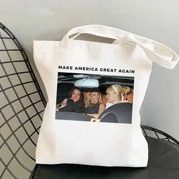Britney Make America Great Again сумка для покупок bolsa многоразовая холщовая сумка-шоппер сумка-шоппер сумка tote reciclaje ecobag cabas