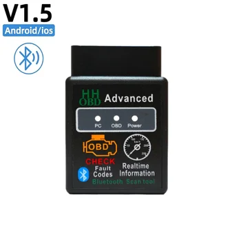 Car HH OBD Advanced OBD2 Bluetooth Scanner Считывание и стирание кода неисправности Индикатор двигателя для Andriod PC iOS