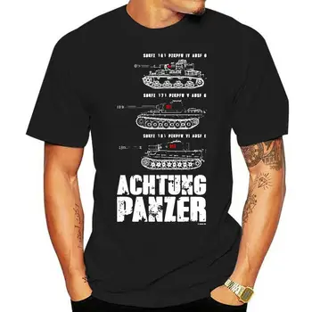 Custom Men Achtung Panzer World Of Tanks Удобная футболка Повседневная с короткими рукавами