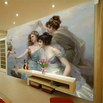 Custom Европейский дворец Картина маслом Фотообои Ресторан Обои 3D Гостиная Спальня Декор Фреска Обои 3D