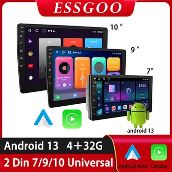 ESSGOO 4G 32G Автомагнитола GPS 2 din Android 13 Auto Carplay Universal 7