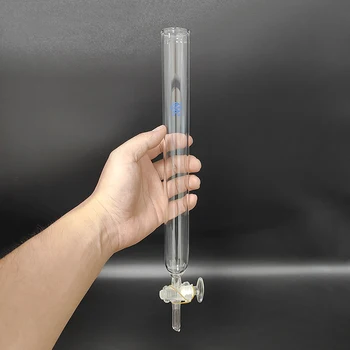 FAPE Беспесчаная пластинчатая флэш-колонна, наружный диаметр 27 мм, E.L.200 мм / 250 мм / 300 мм, с обычным горлышком, хроматографическая аналитическая колонка, стеклянный клапан