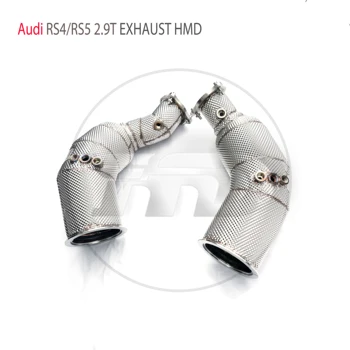 HMD Выхлопная система Высокопроизводительная водосточная труба для Audi RS4 RS5 2.9T Автомобильные аксессуары с трубой Cat