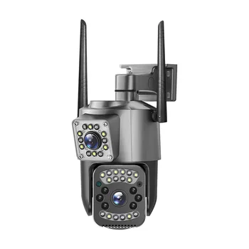 Home Smart WIFI Камера наблюдения с зумом AI Автоматическое отслеживание Двойной объектив Беспроводная 360 Наружная камера видеонаблюдения
