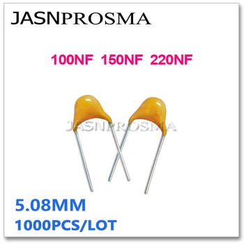 JASNPROSMA CT4 шаг 5,08 мм Монолитный керамический конденсатор 1000 шт. 50 В 100 В 100 В 100 НФ 150 НФ 220 НФ 10% К 20% М 104 154 224 0,1 мкФ 0,22 мкФ