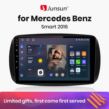 Junsun V1 AI Voice Wireless CarPlay Android Auto Radio для Mercedes Benz Smart 2016 4G Авто Мультимедиа GPS 2din авто