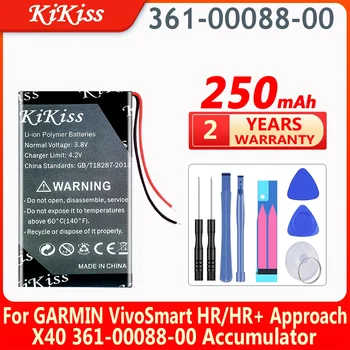 KiKiss 250 мАч Аккумуляторная батарея 361-00088-00 для аккумулятора GARMIN VivoSmart HR / VivoSmart HR+ Approach X40 361-00088-00