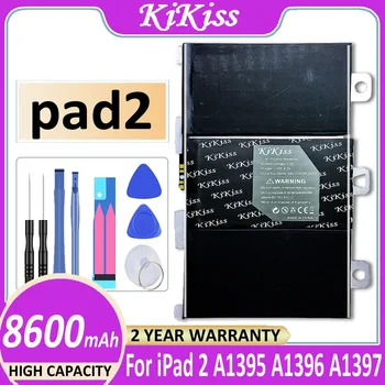 KIKISS 8600 мАч Аккумулятор для iPad 2 A1395 A1396 A1397 A1376 A1316 Bateria + номер отслеживания