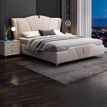 King Современная кровать Nordic Double Drawers High End Изголовье кровати Twin Двуспальная кровать Девочки Мальчики Спальня Cama Matrimonio Спальня Мебель