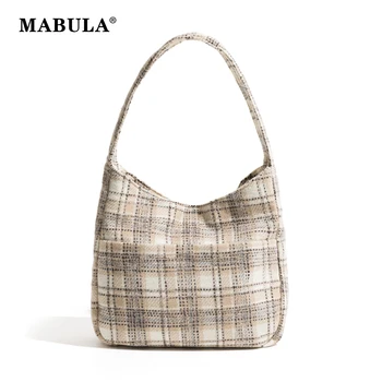 MABULA Полосатая сумка из искусственного меха для женщин Простая модная квадратная женская сумочка через плечо повседневная сумка для покупок для женщин