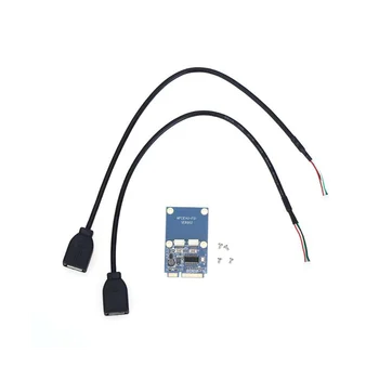 Mini PCI-E PCI Express на двойной USB-адаптер MPCIe на 5-контактный 2-портовый преобразователь USB2.0 для мини-карты полной/половинной высоты