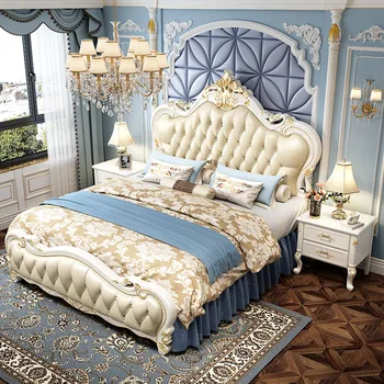Nordic Luxury Детская двуспальная кровать Современная деревянная рама изголовья кровати Двуспальная кровать Девушка Спящий Lit Deux Place Мебель для спальни
