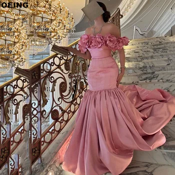 OEING Розовая фея Русалка Выпускное платье Красивые аппликации ручной работы Вечерние платья с рюшами Платья для особых случаев Vestidos De Fiesta