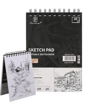  Sketch Paper Pad Top Spiral Bound Art Sketchbook с твердой обложкой Бескислотные принадлежности для рисования 24 листа Sketching Book For